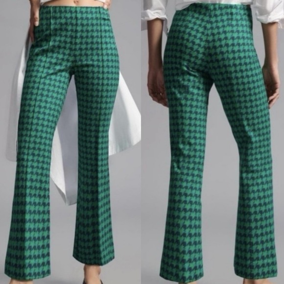 Maeve Pants - Anthropologie Maeve Margot Kick Flare Pants Houndstooth Stretch Career Comfort M